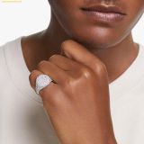  Nhẫn Swarovski Meteora cocktail ring White, Rhodium plated 5689425 