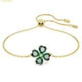  Vòng Tay Swarovski Idyllia bracelet Mixed cuts, Clover, Green, Gold-tone plated - 5666585 
