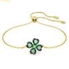  Vòng Tay Swarovski Idyllia bracelet Mixed cuts, Clover, Green, Gold-tone plated - 5666585 