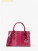 Túi Đeo Chéo Michael Kors Sheila Small Studded Patchwork and Signature Logo Satchel Dark Raspberry