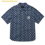  Áo Sơ Mi MLB Classic Monogram Denim Short Sleeves Shirt New York Yankees 3ADRMN123-50BLS 