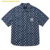  Áo Sơ Mi MLB Classic Monogram Denim Short Sleeves Shirt New York Yankees 3ADRMN123-50BLS 