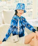  Áo Khoác Cardigan MLB Women's Color Party Monogram Crop Cardigan PHI (D.Blue) 3FKCM0131-10BLD 