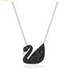  Dây Chuyền Swarovski Swan pendant Swan, Black, Rhodium plated 5347329 