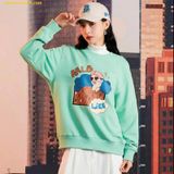  Áo Sweater MLB Long Sleeve T-shirt PQJ 3AMTL0224-43MTL LIKE Cartoon Overfit Man-to-Man Xanh 