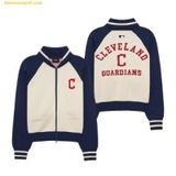  Áo Khoác Len cardigan MLB Women's Varsity Cardigan CLE (Navy) 3FKCV0134-45NYS 