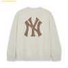 Áo Sweater MLB long-sleeved college T-shirt Monogram series New York Yankees 3AMTM0444-50CRD Trắng