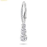  Bông Tai Swarovski Stilla Attract hoop earrings Round cut, White, Rhodium plated 5416155 