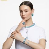  Dây Chuyền Swarovski Una necklace Octagon cut, Blue, Rhodium plated 5640289 
