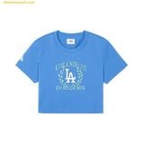  Áo Crop MLB Women's Varsity Sports Semi-Crop Short Sleeve T-shirt LA (Ptn.Blue) 3FTSV0443-07BLP 