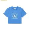 Áo Crop MLB Women's Varsity Sports Semi-Crop Short Sleeve T-shirt LA (Ptn.Blue) 3FTSV0443-07BLP