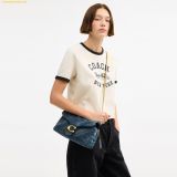  Túi Xách Coach Tabby Shoulder Bag 26 In Regenerative Cotton Denim With Quilting Dark Indigo CCX38 