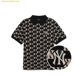  Áo Polo MLB Women's Classic Monogram Allover Pattern Carat NY (Black) 3FPQM0233-50BKS 