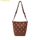  Túi Đeo Vai MLB Korea Big Classic Monogram Jacquard Bucket Bag Boston 3ABML023N-43BRS - Nâu 