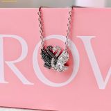  Dây Chuyền, Vòng Cổ Swarovski Swan pendant Swan, Black, Mixed metal finish 5705721 