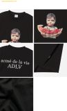  Áo Phông ADLV Baby Face Watermelon Girl Sleeve T-Shirt Đen 