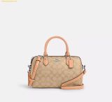  Túi Đeo Chéo Coach Rowan Satchel Bag In Signature Canvas Bag CS188 Begi 