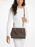  Túi Xách Michael Kors Marilyn Medium Signature Logo Convertible Satchel Brown 35F5G6AS2B 