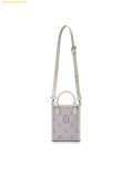  Túi Đeo Chéo Tote Mini MLB Monogram Boston Red Sox 7ACRMD35N-43IVS Trắng Tím 