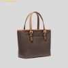  Túi Tote Mini Michael Kors Jet Set Travel Extra Small Logo Top-Zip Tote Bag Powder Blush Brown Logo 