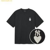  Áo Phông MLB Heart Small Logo Oversized Short Sleeve T-shirt NY (Black) - 3ATSH0143-50BKS 