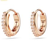 Bông Tai, Khuyên Tai Swarovski Matrix hoop earrings Round cut, White, Rose gold-tone plated 5690669 