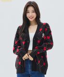  Áo Khoác Len cardigan MLB Heart-print cardigan NY (Black) 3AKCH0134-50BKS - Đen 