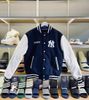 Áo Khoác Bomber New Era Varsity Baseball Jacket New York Yankees Est 1903 Navy (Tay Da) 