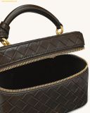  Túi Đeo Chéo JW PEI Cleo Woven Texture Box Shape Top Handle Bag - Dark Brown 