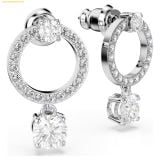  Bông Tai, Khuyên Tai Swarovski Constella hoop earrings Round cut, White, Rhodium plated 5563278 