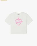  Áo Crop MLB Women's Heart Medium Logo Slim Crop Short Sleeve T-shirt NY (Ivory) 3FTSH0243-50IVS 