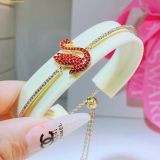  Lắc Tay, Vòng Tay Swarovski Swan bangle Swan, Medium, Red, Gold-tone plated 