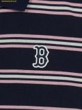  Áo Polo MLB Women's Varsity Stripe Crop Collar T-Shirt BOS (Navy) 3FPQV0253-43NYS 