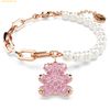 Lắc Tay, Vòng Tay Swarovski Teddy bracelet Crystal pearl, Bear, Pink, Rose gold-tone plated