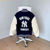 Áo Khoác Bomber New Era Varsity Baseball Jacket New York Yankees Navy (Tay Da)