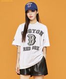  Áo Phông MLB Varsity Overfit Short Sleeve T-Shirt BOS (L.Melange Grey) 3ATSV0233-43MGL 