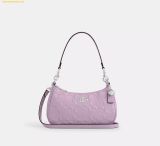  Túi Đeo Vai Coach Teri Shoulder Bag In Signature Leather With Heart Charm Light Violet CDA98 