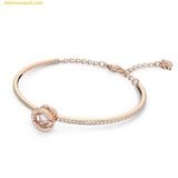  Lắc Tay, Vòng Đeo Tay Swarovski Sparkling Dance Bangle Round Cut, White, Rose Gold-Tone Plated 5497483 