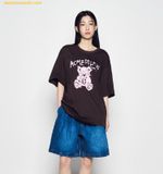  Áo Phông ADLV Stripe Rabbit Short Sleeve T-Shirt Nâu 