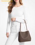  Túi Xách Michael Kors Pratt Medium Signature Logo Shoulder Bag Nâu Logo 
