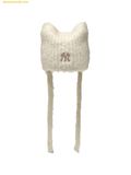  Mũ Len MLB Meow Earflap Beanie New York Yankees 3ABNV0756-50CRS Trắng Cream 