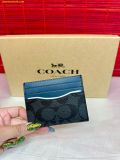  Set Ví Coach Boxed Card Case And Belt Gift Set In Colorblock Signature Canvas C8278 - Xanh Đen 