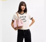  Túi Đeo Vai Coach Rowan Bucket Bag In Signature Canvas With Charms Powder Pink CEA23 
