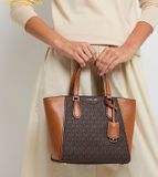  Túi Tote Michael Kors Taryn Small Signature Logo and Leather Convertible Crossbody Bag 32F4GTBC1B Brown 