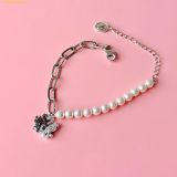  Vòng Tay, Lắc Tay Swarovski Swan bracelet Crystal pearl, Swan, Black, Mixed metal finish 5705720 