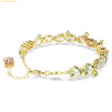  Lắc Tay, Vòng Tay SWAROVSKI Gema bracelet Mixed cuts, Multicolored, 18k gold finish 5705808 