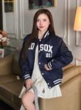  Áo Khoác Bomber New Era Varsity Baseball Jacket Boston Red Sox Navy 