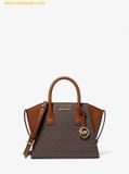 Túi Xách Michael Kors Avril Small Logo and Leather Satchel 35F4G4VS1B Nâu Logo 