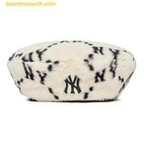  Mũ Nồi MLB Dia Monogram Fur Beret New Yankees 3ACBMF126-50CRS - Màu Trắng 