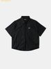 Áo Sơ Mi Bad Blood Dark Classic Short Sleeve Shirt - Black/Striped w-sht25-004 